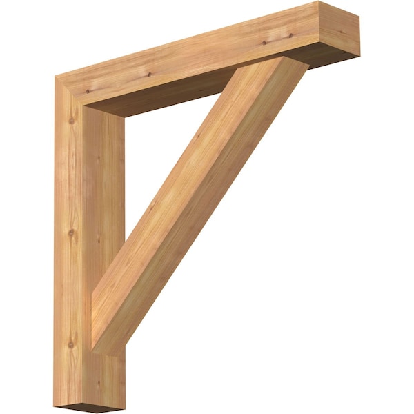 Ekena Millwork Traditional Block Smooth Bracket w/ Offset Brace, Western Red Cedar, 5 1/2"W x 30"D x 30"H BKT0604X30X30TRA05SWR - main